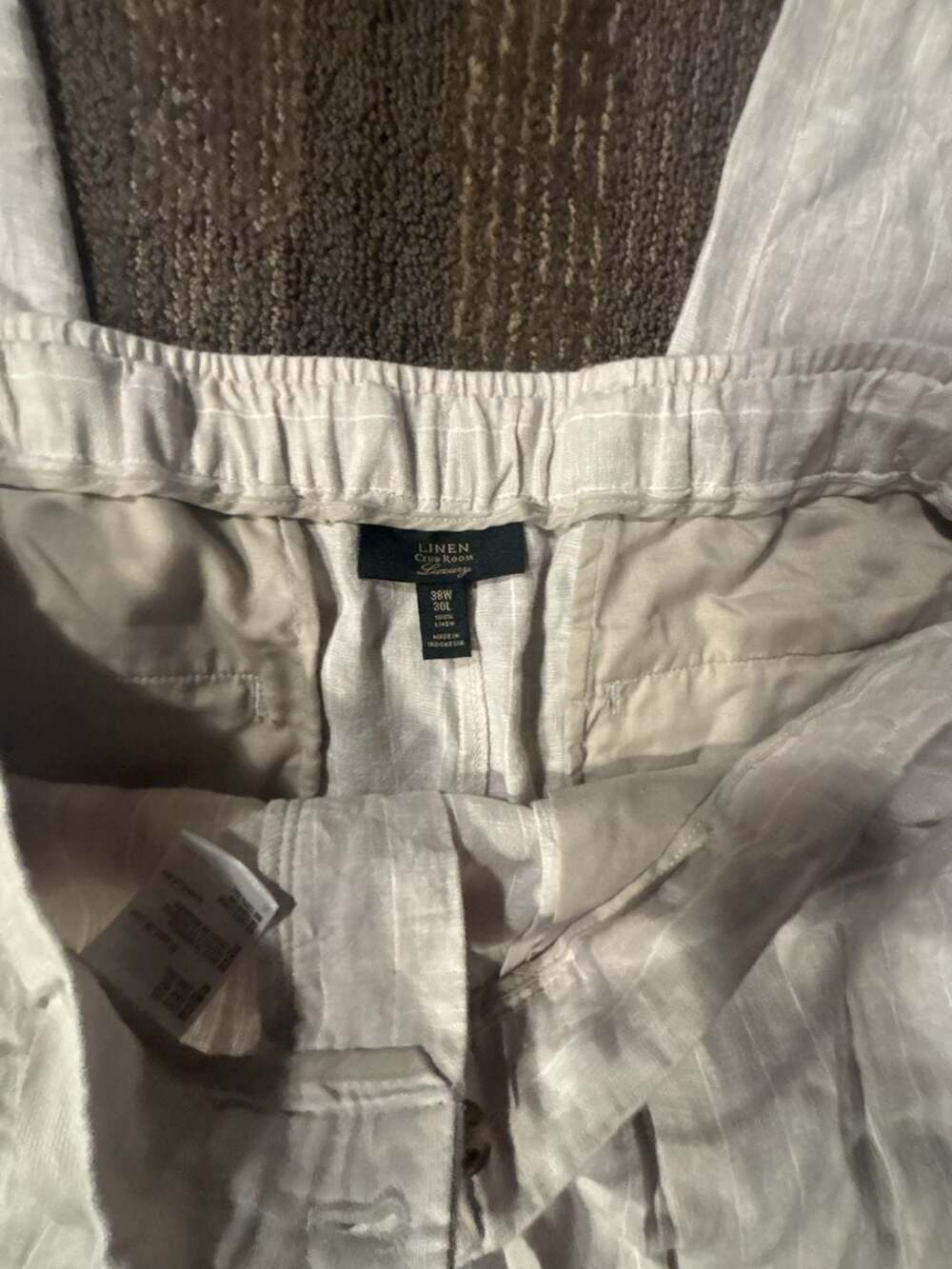 Club Room Linen Luxury Striped Men's Casual Pants 38W 30L